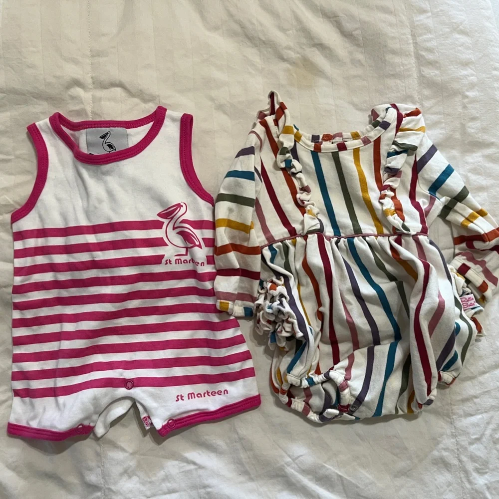 Striped Baby Romper Set - Picture 2 of 5